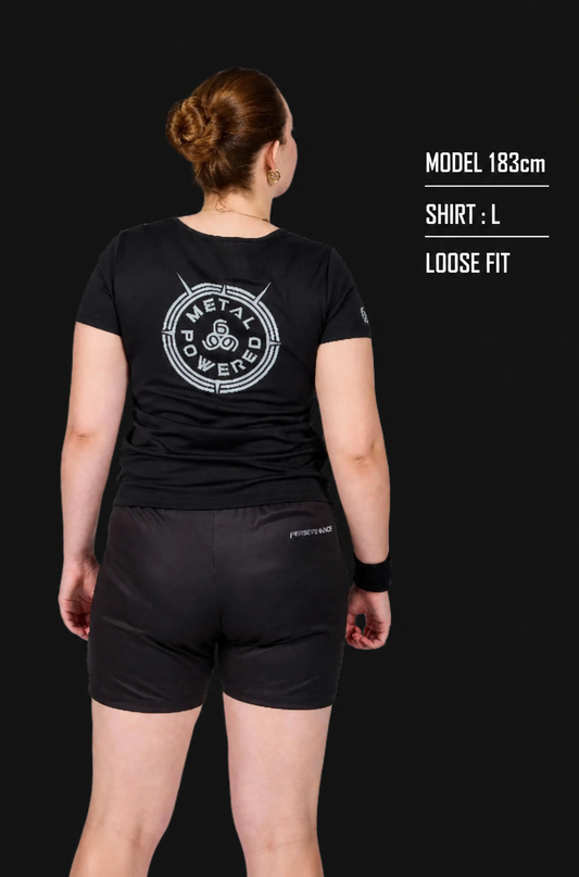 Woman Black Performance Shirt - Metal Powered