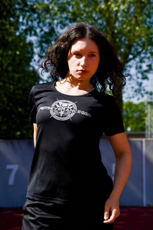 Woman Tee Shirt - Grey Metal Powered