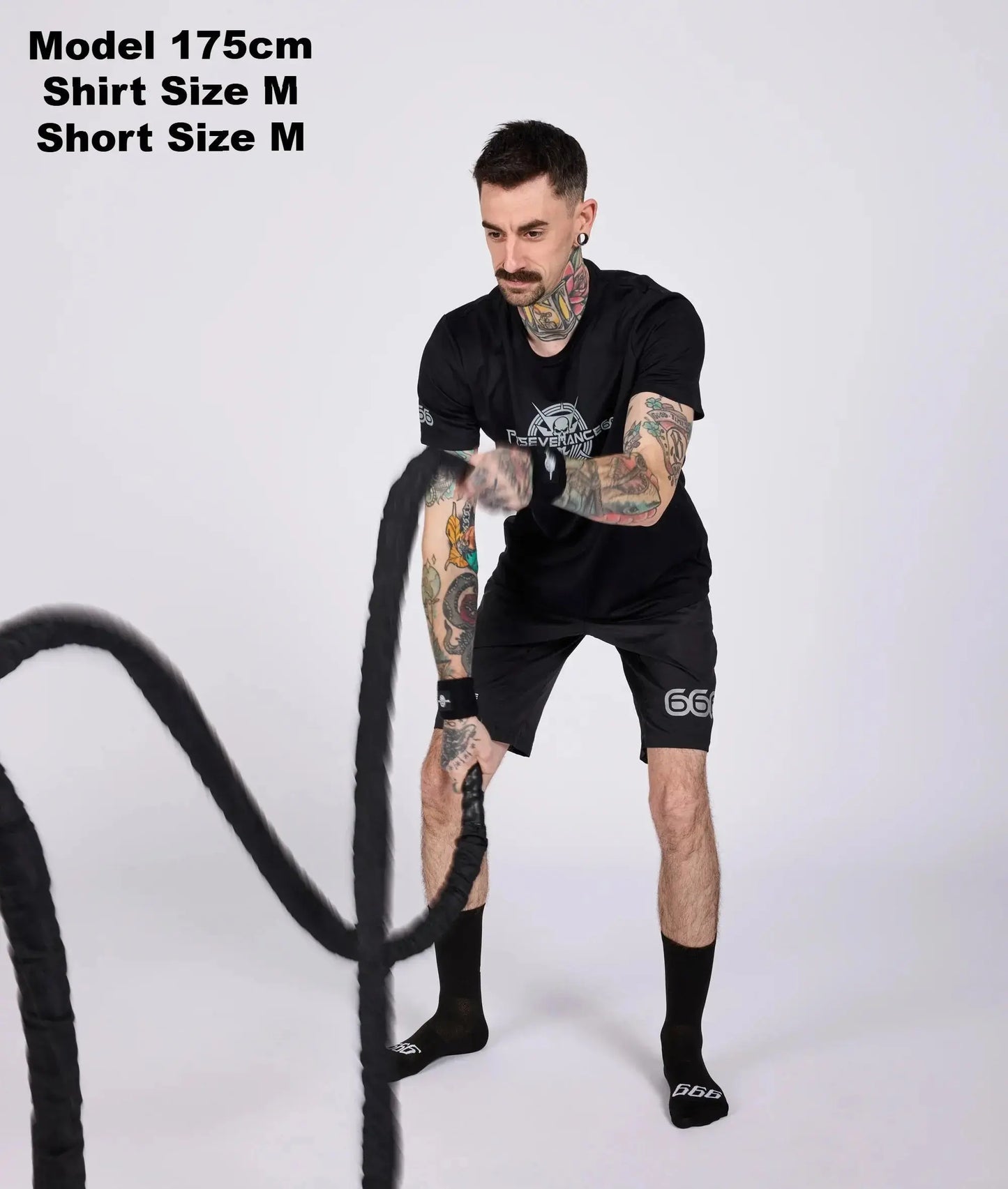 Man Tee Shirt - Grey Metal Powered PERSEVERANCE666 SPORTSWEAR