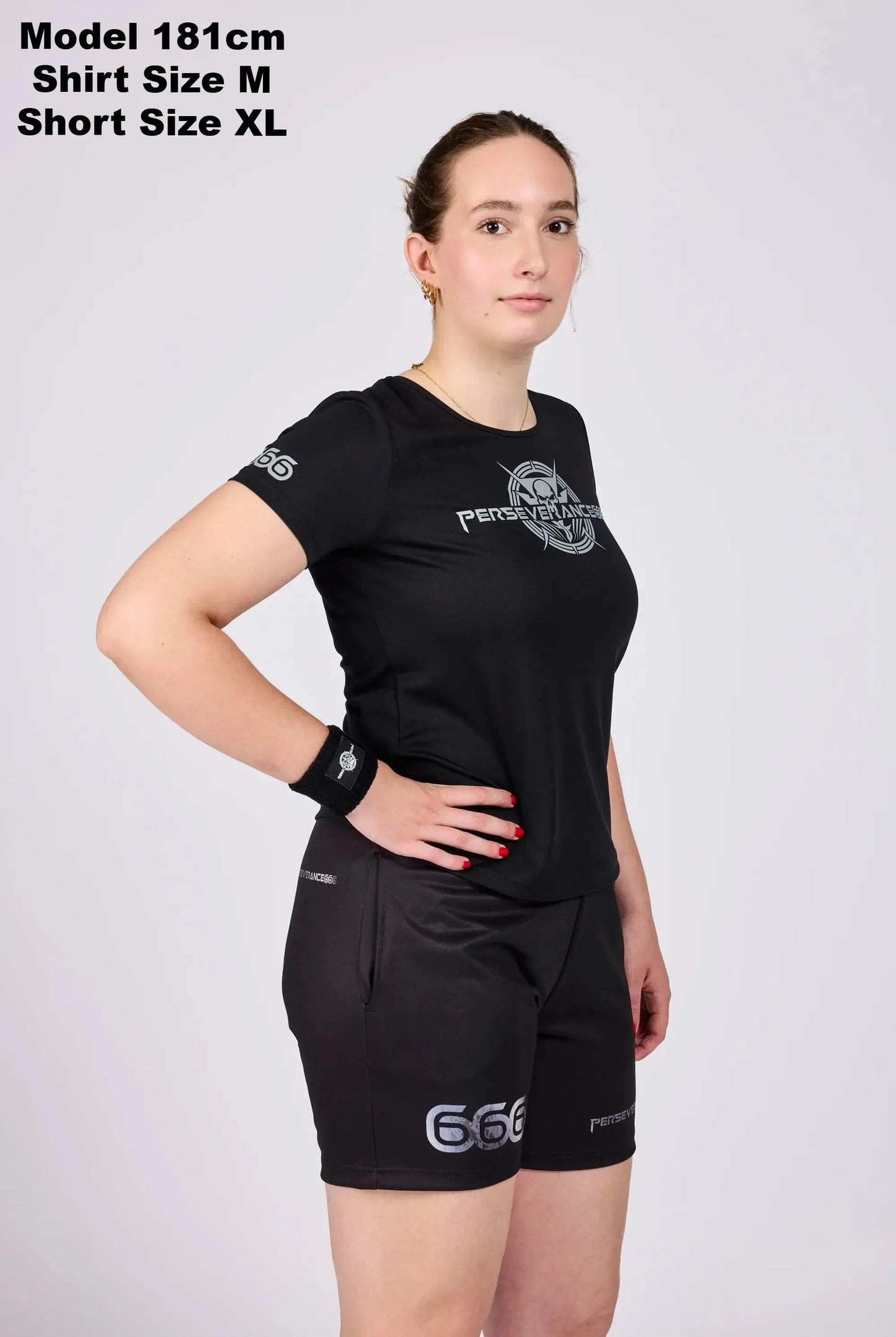 Woman Tee Shirt - Grey Metal Powered PERSEVERANCE666 SPORTSWEAR