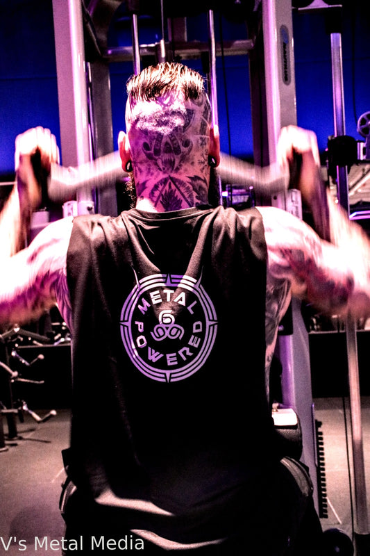 Men Black Shirt / Tanktop - Metal Powered PERSEVERANCE666 SPORTSWEAR