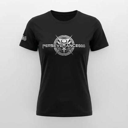 Woman Tee Shirt - Grey Metal Powered PERSEVERANCE666 SPORTSWEAR