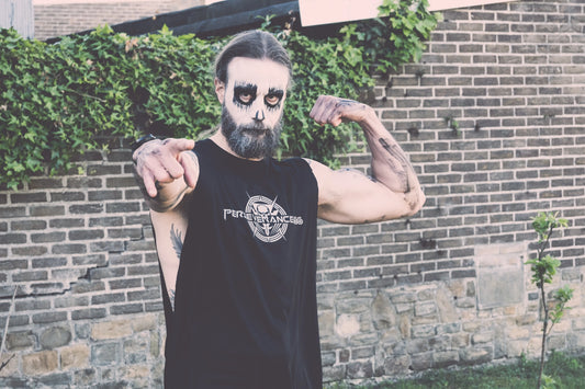 Men Black Shirt / Tanktop - Metal Powered PERSEVERANCE666 SPORTSWEAR