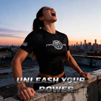 Woman Tee Shirt - Grey Metal Powered