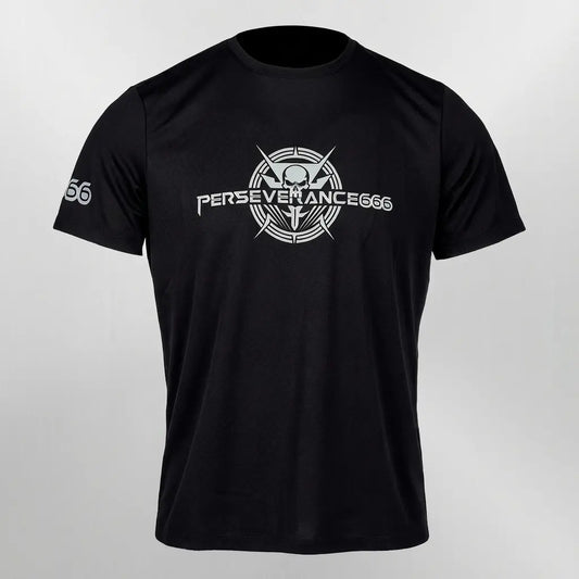 Man Tee Shirt - Grey Metal Powered PERSEVERANCE666 SPORTSWEAR
